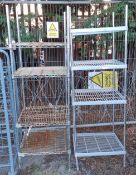 Stainless Steel 4 tier wire racking - L60 x W60 x H182cm, Stainless steel 4 tier wire racking