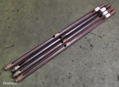 4x Core sample rods - 40mm diameter, 110cm length