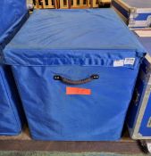 Blue padded wheelie case - 70x80x80cm