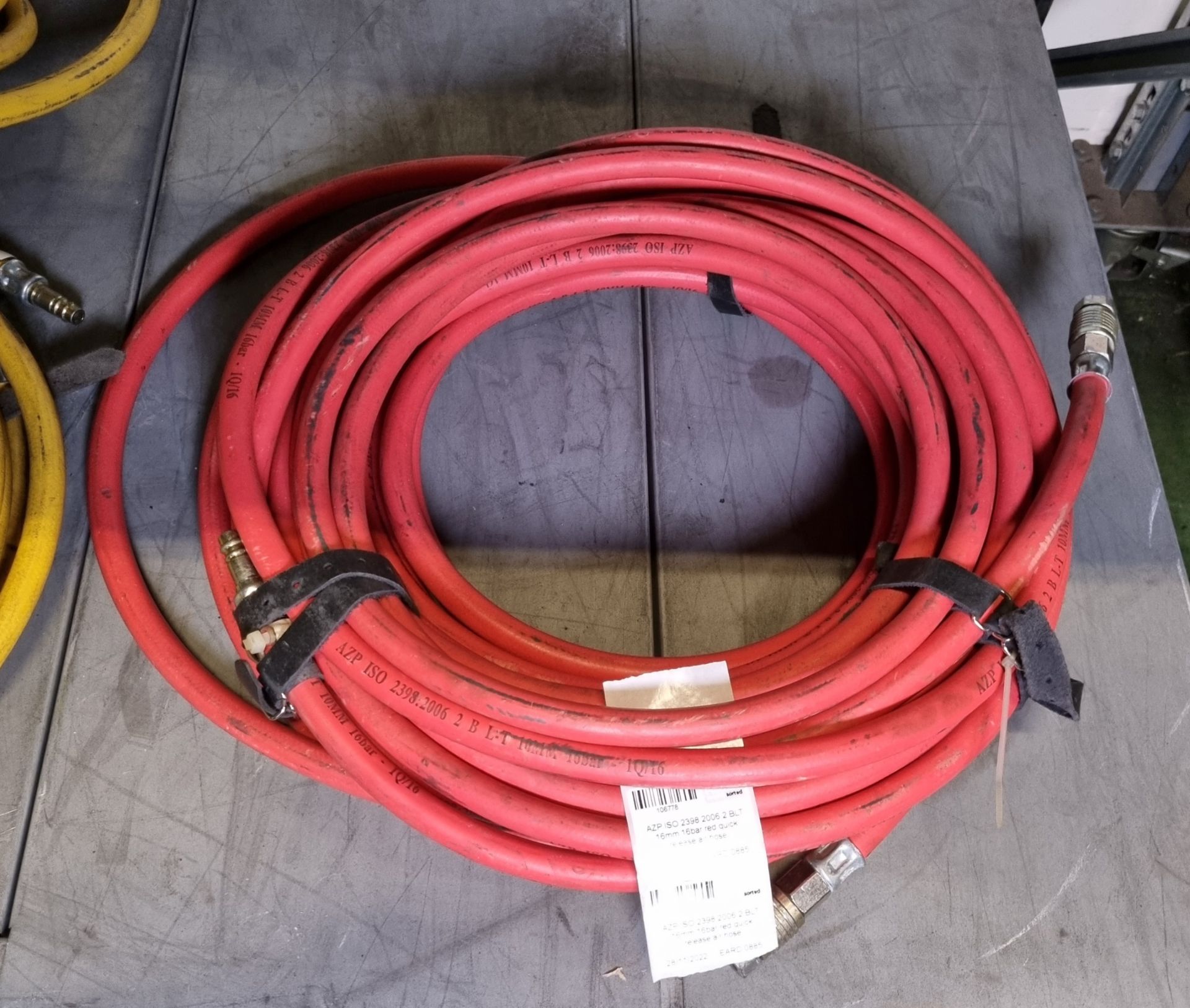 2x AZP ISO 2398 2006 2 BLT 16mm 16bar red quick release air hoses, 3x AZP ISO 2398 2006 2 BLT 16mm - Image 6 of 6