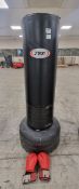 Freestanding punchbag with gloves - approx.180cm tall - condition as pictured