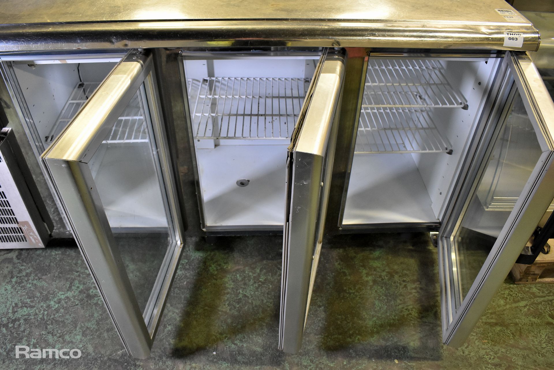 Comersa glass fronted 3 door fridge with stainless steel worktop - Image 7 of 10