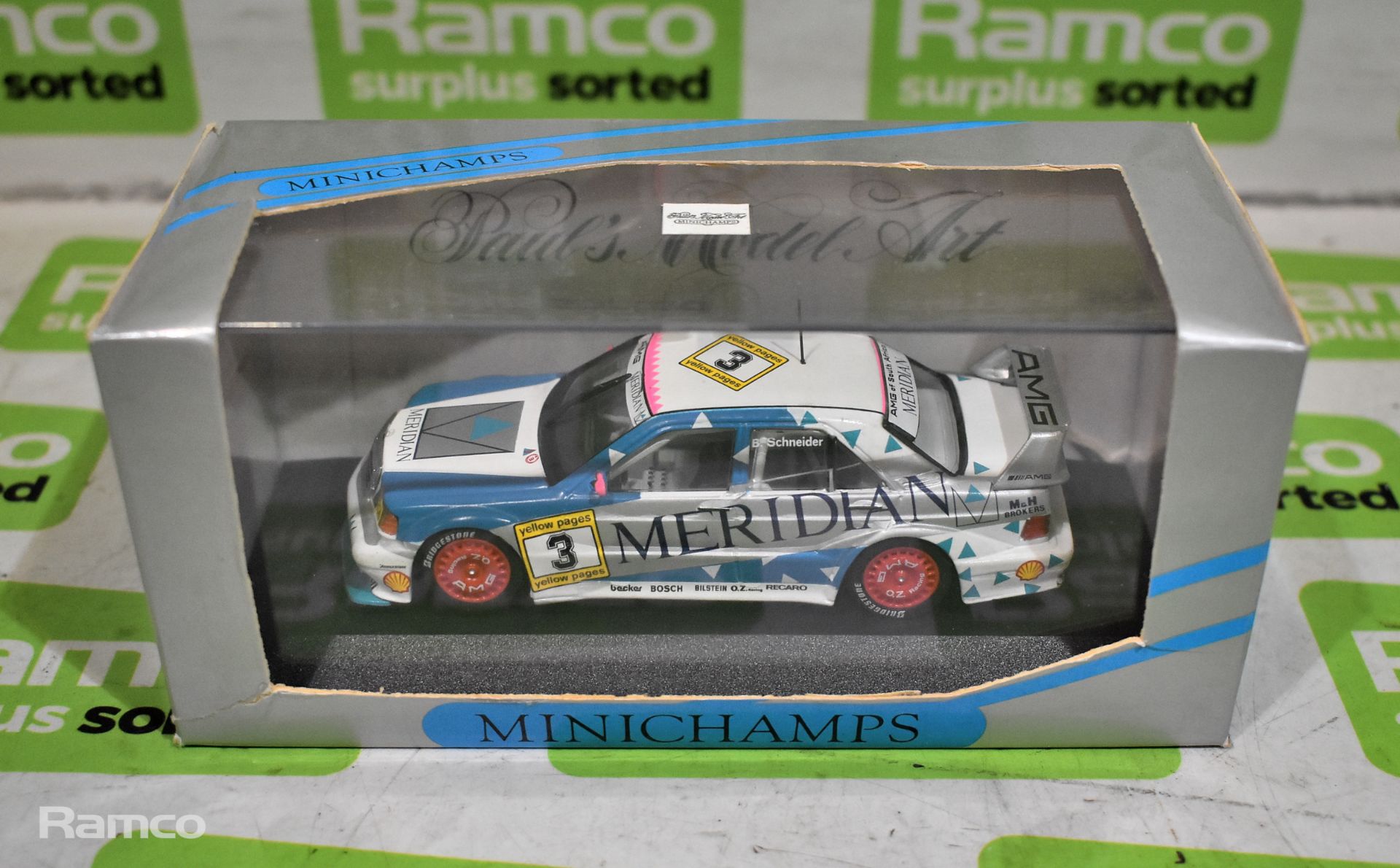 Minichamps Paul’s Model Art Mercedes 190 E Evo 2 – AMG-MERIDIAN – Schneider – Kyalami 1991 - 1:43