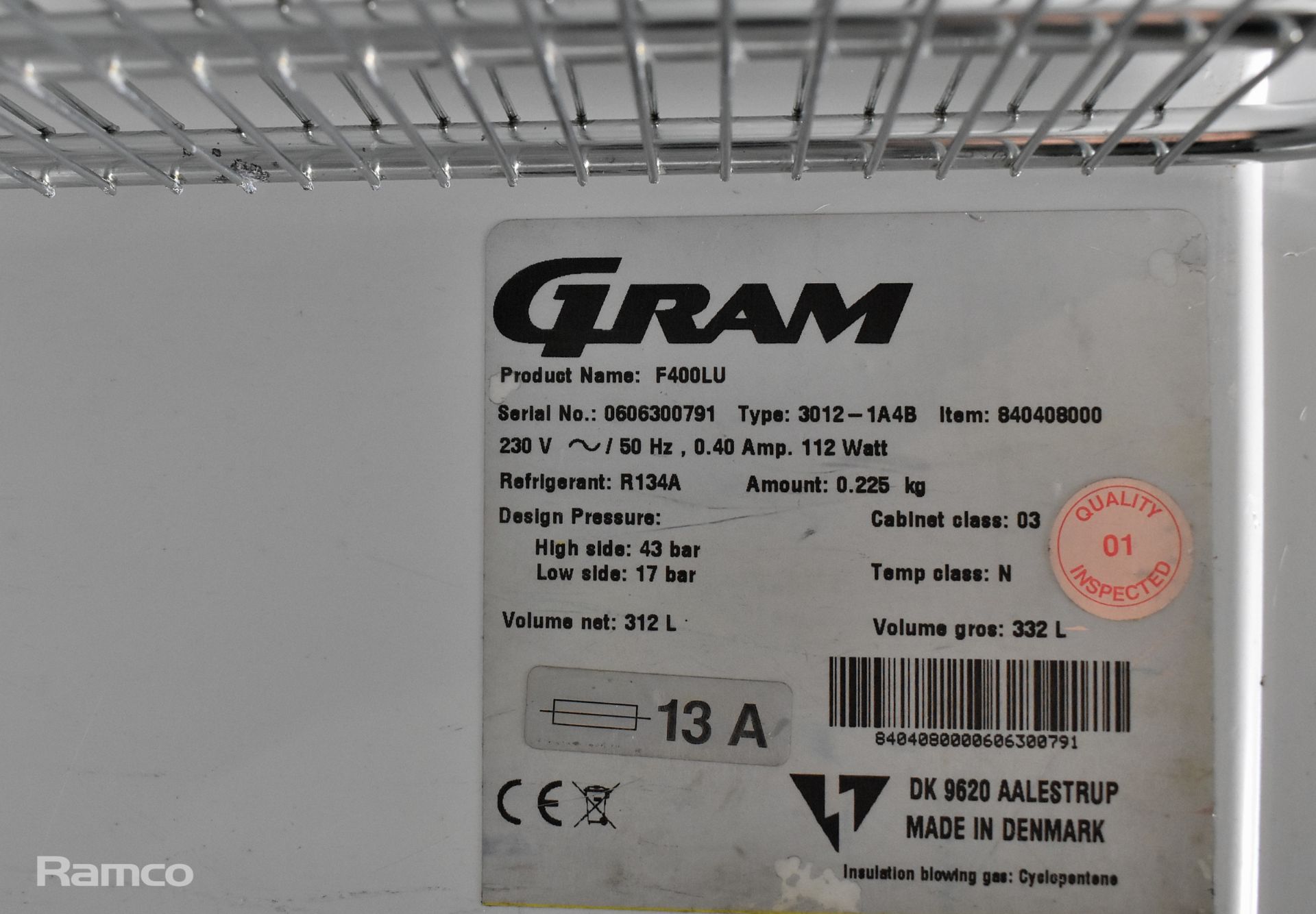 Gram F400LU Single Upright Freezer - Image 3 of 5