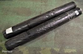 2x rolls of black polymer nitrile rubber sheet - L1000 x W92 x 0.15cm thick