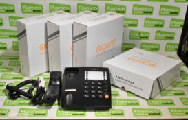 4x Agent 1000 business telephones with headset port - black