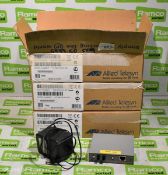 3x Allied Telesyn AT-MC101XL-30 fast ethernet media converters