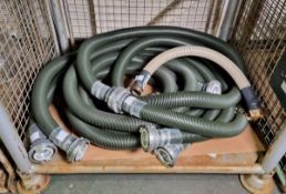 2" plastic pipe with bronze connectors, 110cm length, 4x 3" flexi hoses - 5m length