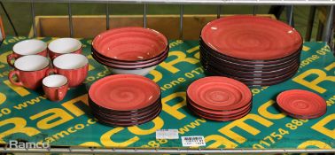 Bonna Premium Porcelain Aura Passion crockery set: cups, saucers, plates and bowls