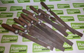 10x 250mm straight hand files with wooden handles