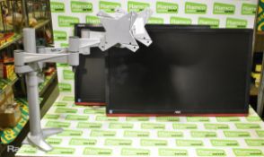 2 x AOC G2460VQ6 24" LED pc monitors and 1 x New Star double stand