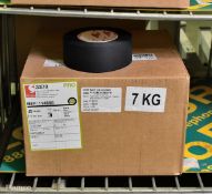 2x boxes of Scapa Rayon cloth fabric black adhesive tape - 50mm width 50m length - 16 rolls per box