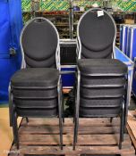 9 chairs, metal frame with seat and back padding