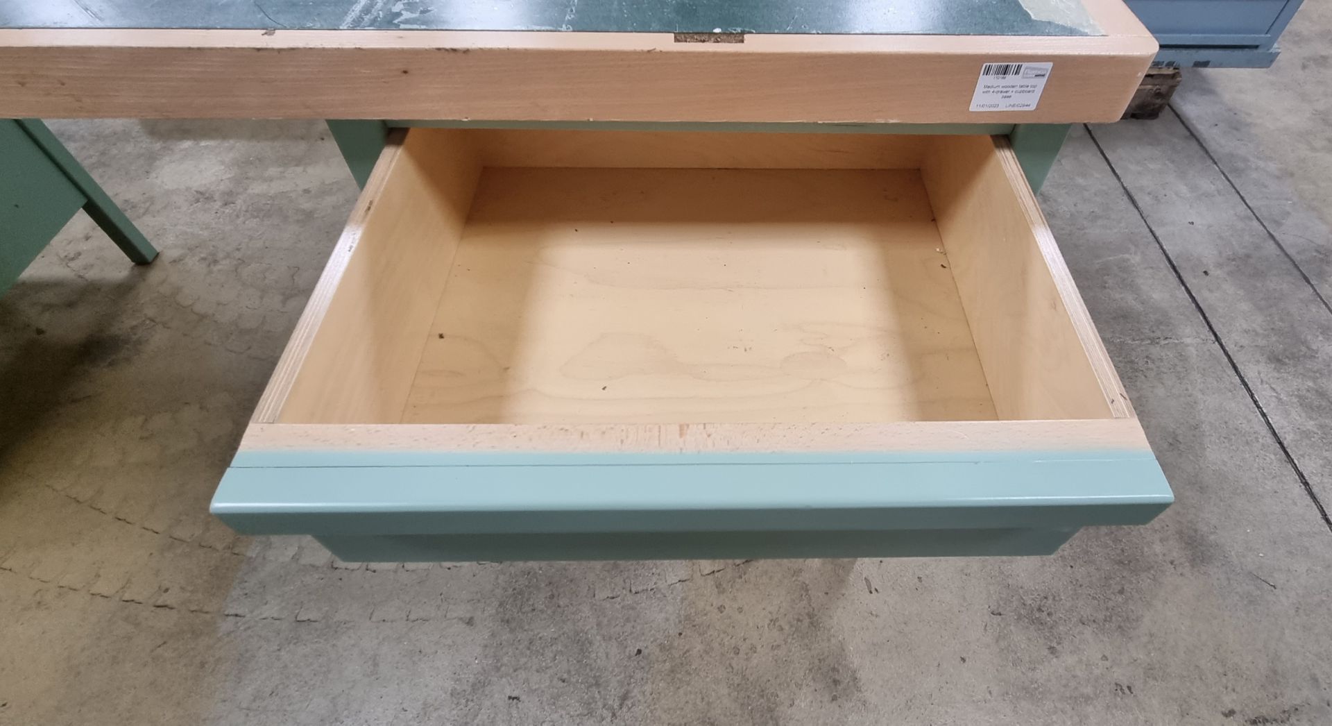 Medium wooden table top with 4-drawer + cupboard base - L2500 x D920 x H1000mm - Bild 3 aus 5