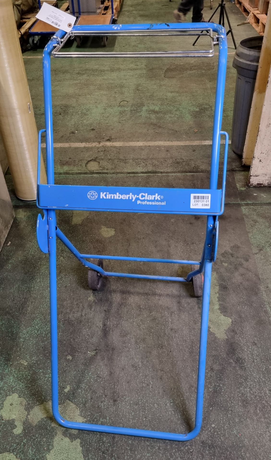 Kimberly Clark Professional blue roll dispenser trolley with bin liner holder