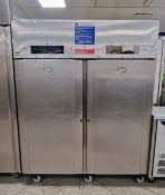 Foster PREMG1100H stainless steel double door upright fridge