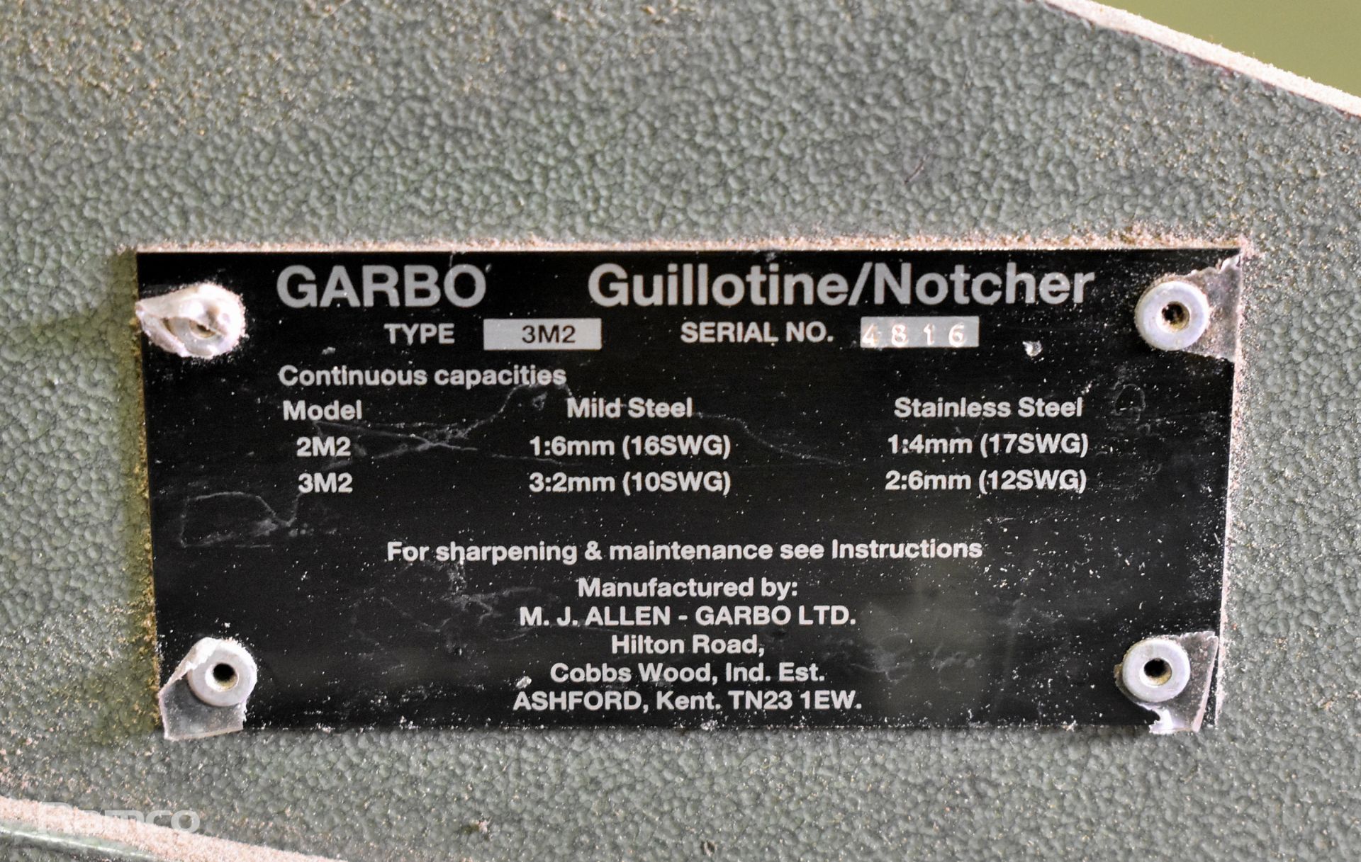 Gabro 3M2 guillotine/notcher - Image 6 of 6