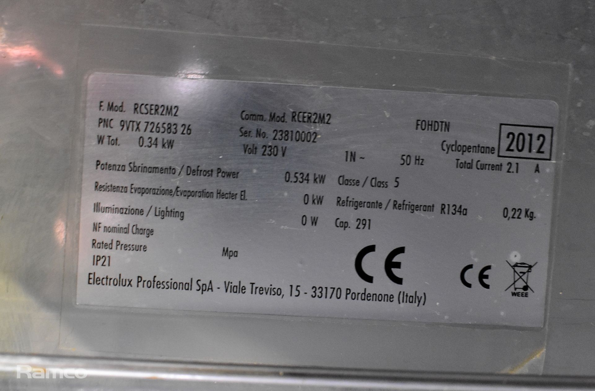 Electrolux RCSER2M2 2 Door Refrigerator Counter - Image 4 of 5