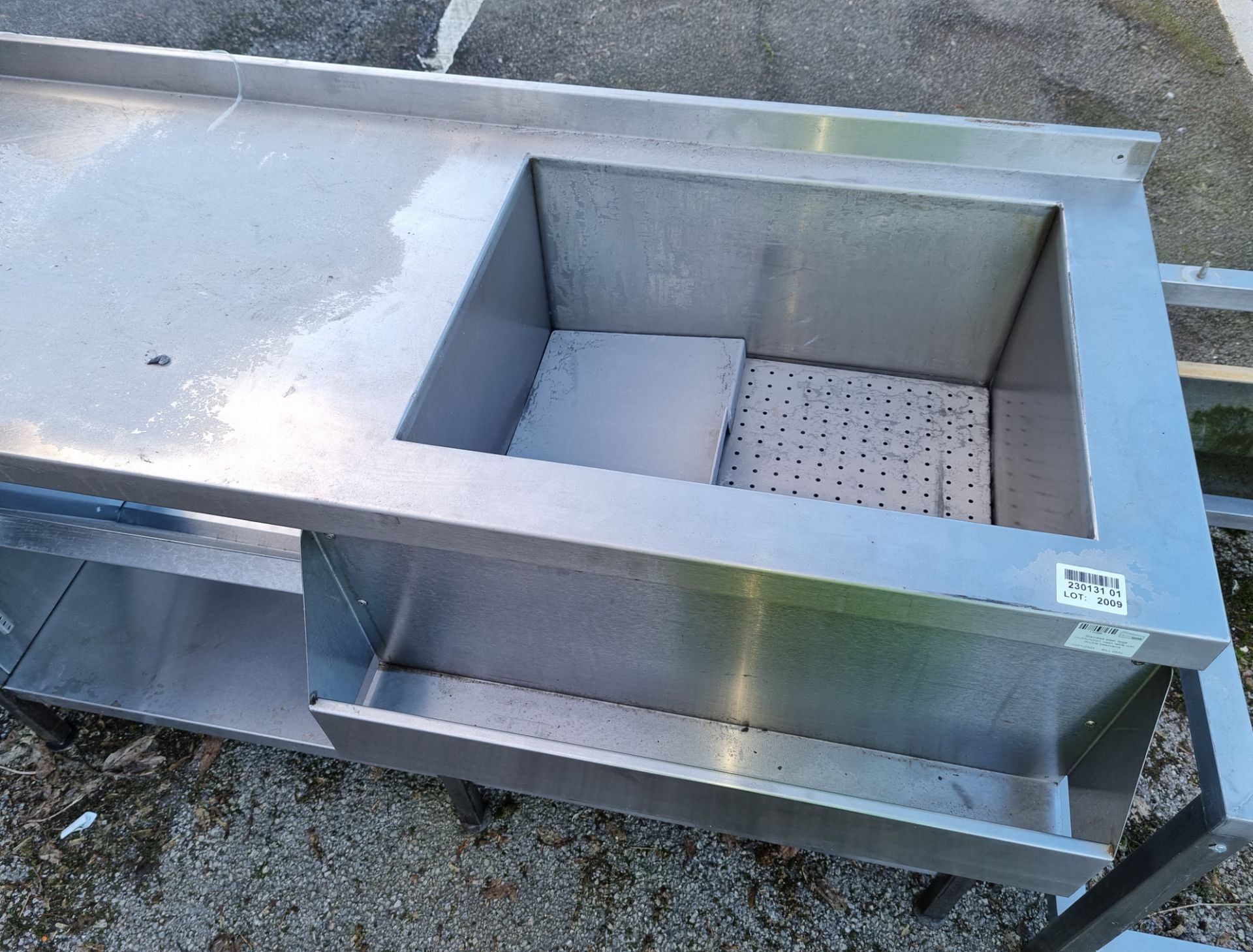 Stainless steel large multifunction wash table with double basin/sink - L2930 x D700 x H950mm - Image 2 of 4