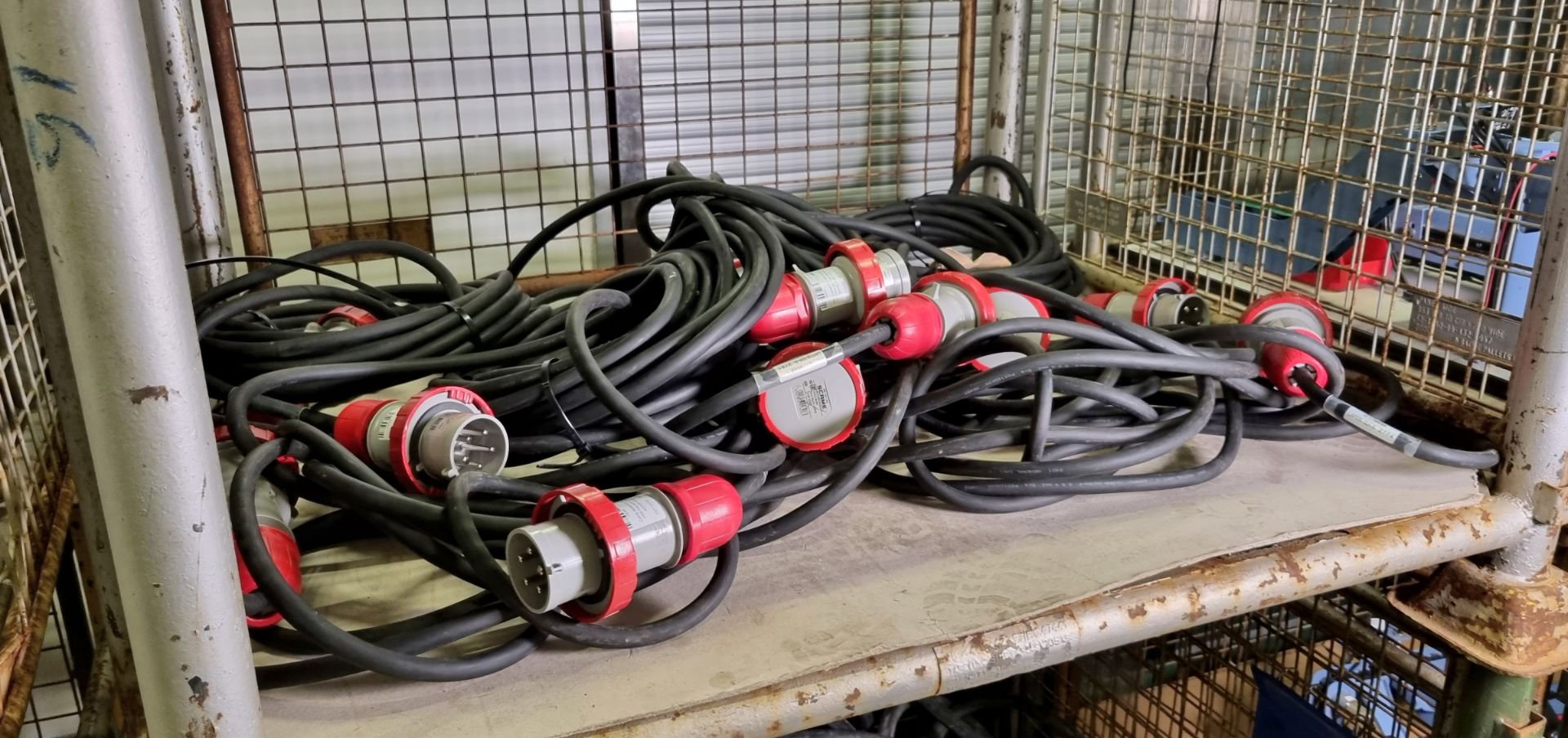 6x Cable assemblies with Scame IP66 five pin connectors, approx length 15m - Image 2 of 4