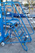 Blue 4 tread mobile step ladder - dimensions: 110x60x170cm