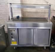 Stainless steel hot display counter with gantry light