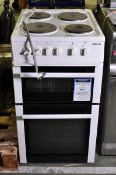 Beko BD533AW electric 4 plate hob dual cavity oven