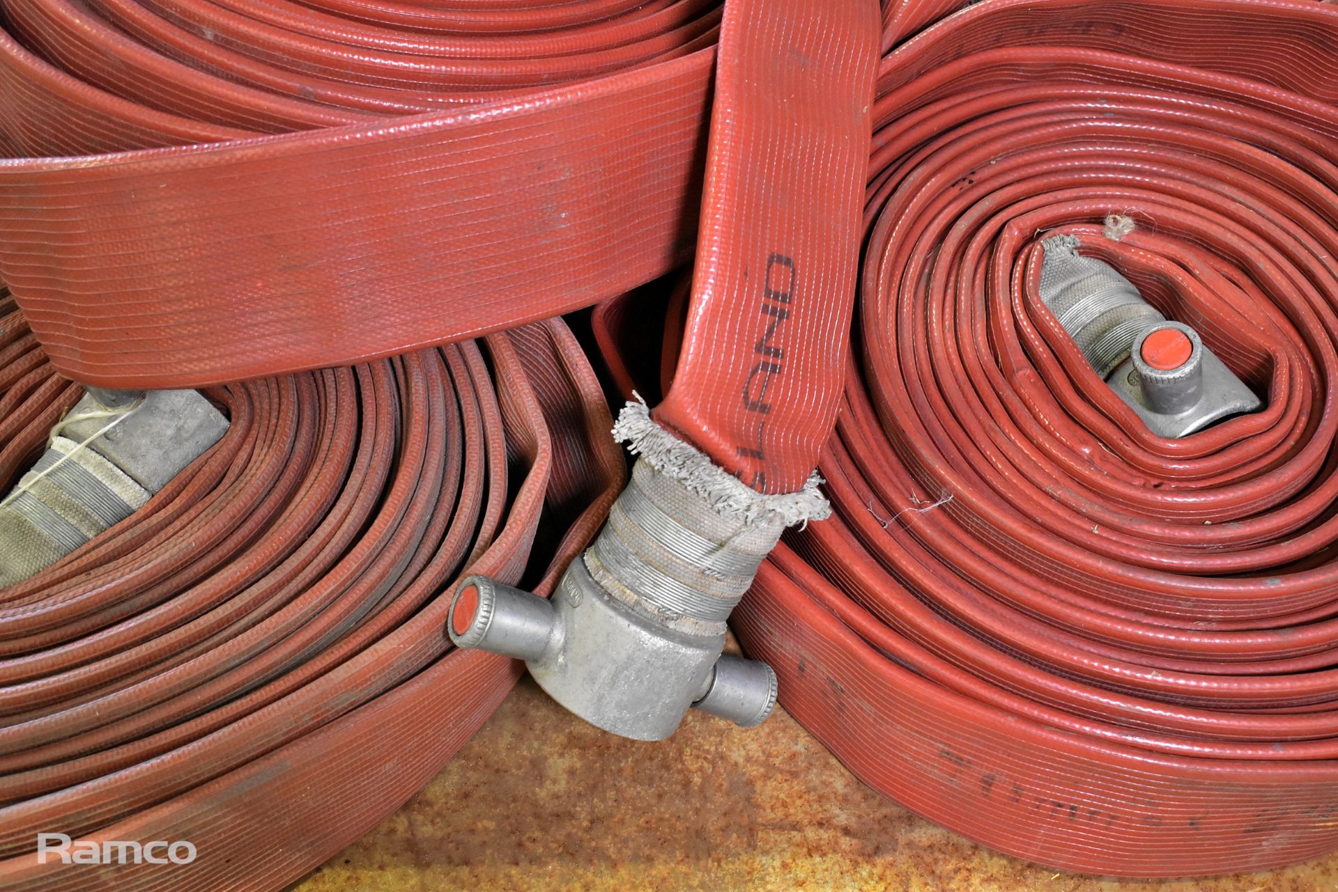 5x Angus Duraline BS 6391 2009 Type 3 31015 Layflat Fire Hoses - approx. 22.5m long, 70mm diameter - Image 2 of 3