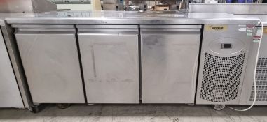 Delfield RS20400C-R 3 door stainless steel counter fridge