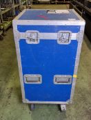 Four ETC Source Four junior stage lights in blue flight case