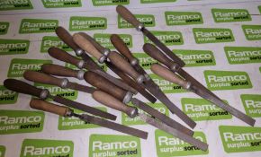 15x 150mm straight hand files with wooden handle