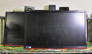 2 x AOC G2460VQ6 24" LED pc monitors and 1 x Neo-Flex double stand