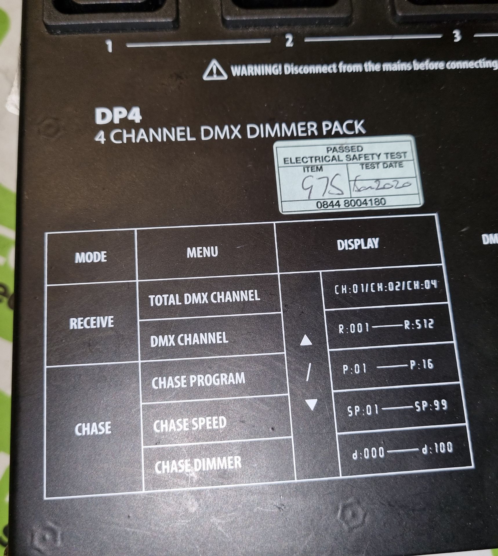 QTX DP4 DMX 4-channel dimmer - Image 2 of 5