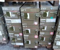 9x Green Metal storage containers - 125x30x30cm