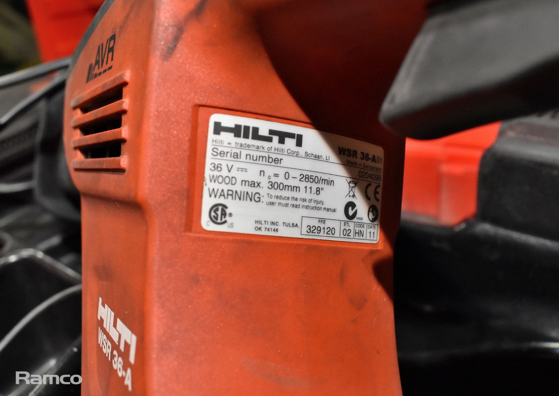 HILTI WSR 36-A heavy duty reciprocating saw in hard carry case - Image 3 of 5