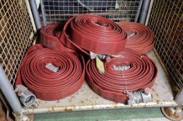 5x Angus Duraline BS 6391 2009 Type 3 31015 Layflat Fire Hoses - approx. 22.5m long, 70mm diameter