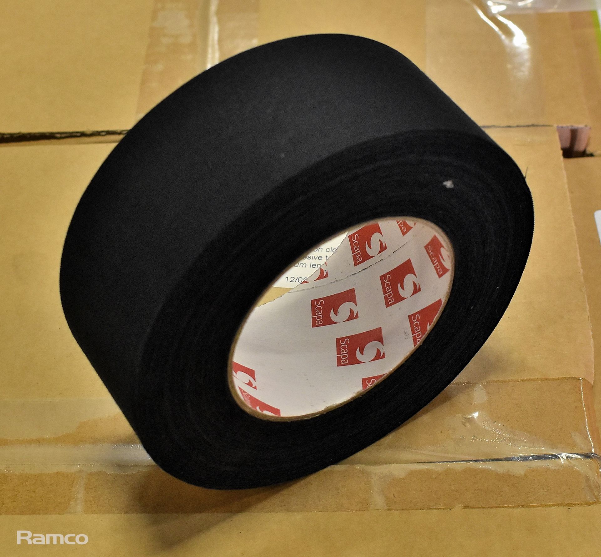 33x boxes of Scapa 3370 Rayon cloth fabric black adhesive tape - 50mm width - 50m length - Image 2 of 3