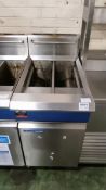 Blue Seal GT46 stainless steel gas double deep fat fryer - no baskets