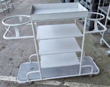 Grey metal laundry trolley - L140xW47xH115cm