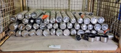 Stainless steel thermal flasks in various sizes - unknown condition - approximately 80 pieces
