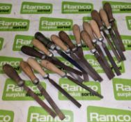 16x 100mm straight hand files with wooden handles