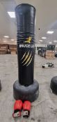 Freestanding punchbag with gloves - approx.180cm tall - condition as pictured