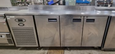 Foster PRO 1/3H-A stainless steel 3 door counter fridge
