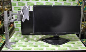 1 x BenQ GL2250 21.5" pc monitor, 1 x ViewSonic VX2260wm 22" pc monitor