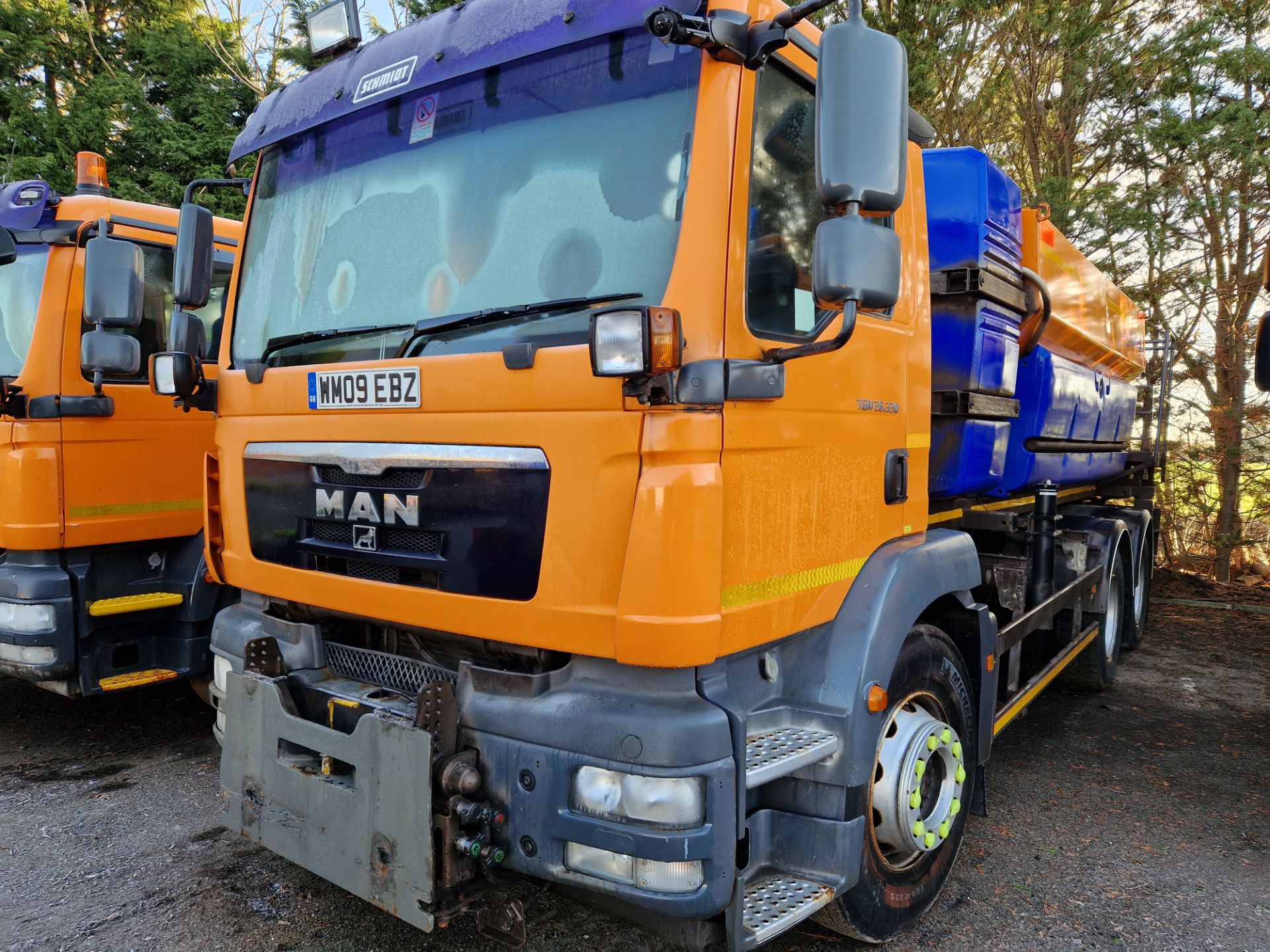 2009 (reg WM09 EBZ) MAN TGM 26.330 6x4 with Schmidt Stratos 9m3 pre-wet gritter mount.