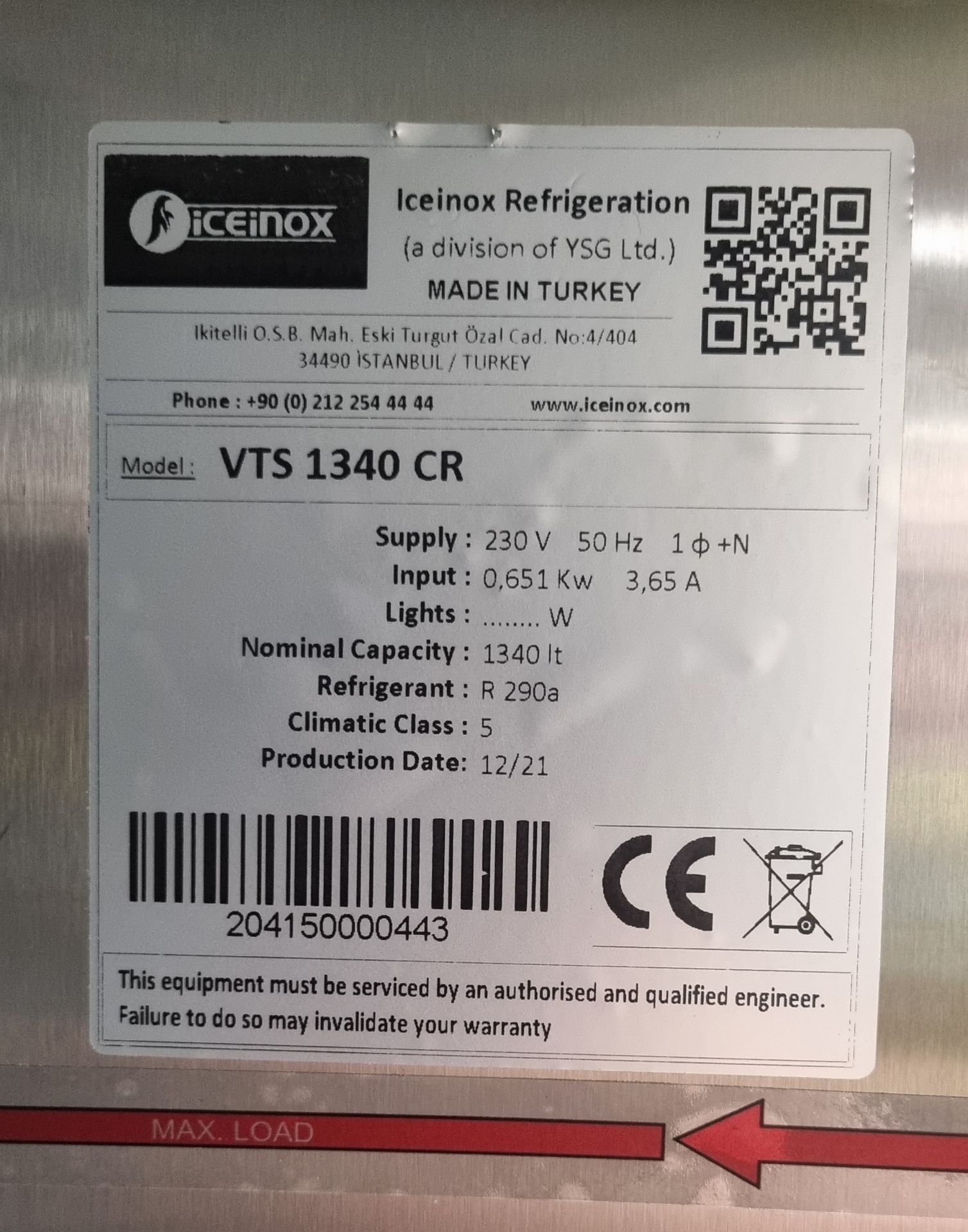 Iceinox VTS 1340 CR stainless steel upright, double door refrigerator - Image 6 of 11
