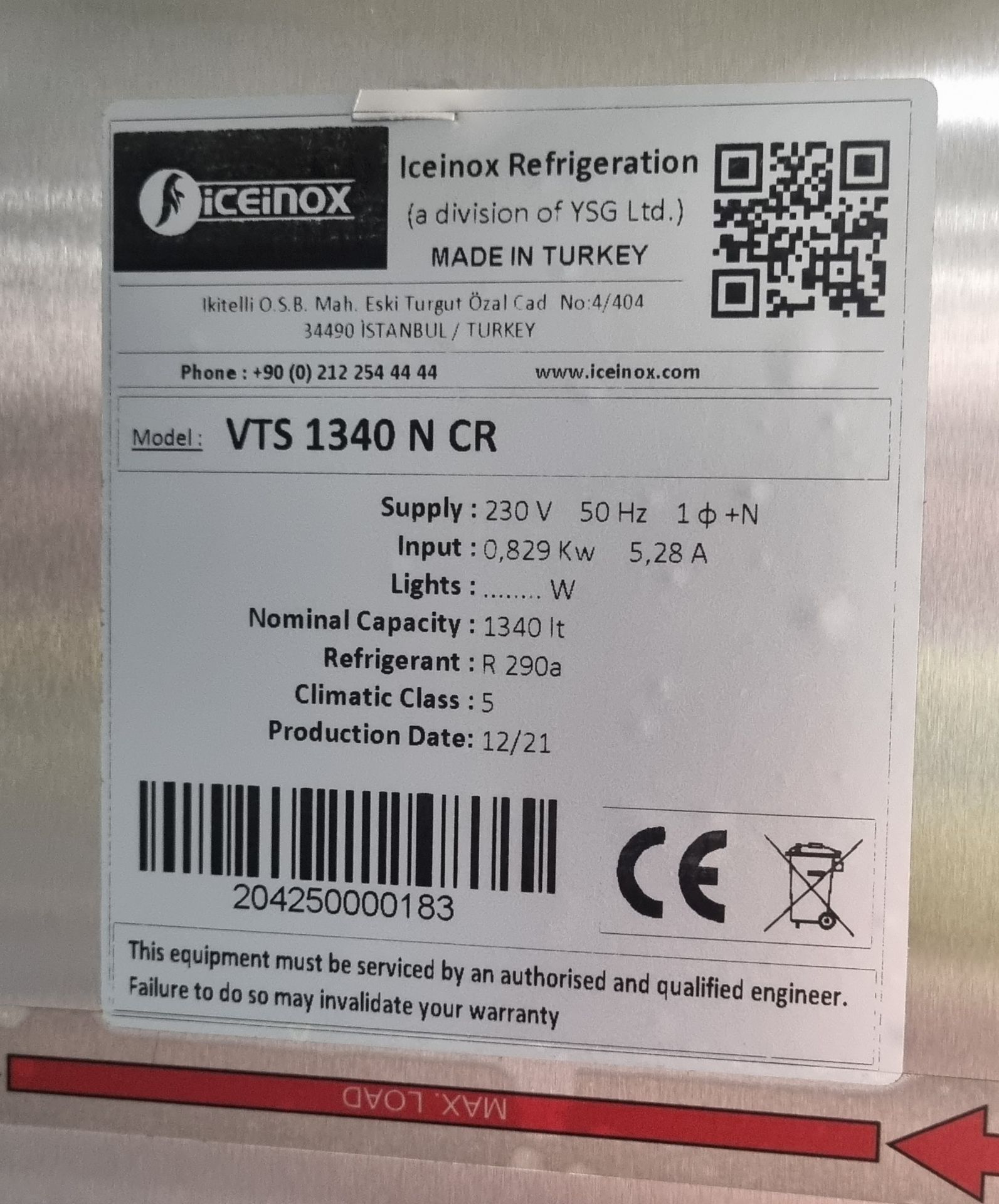 Iceinox VTS 1340 N CR stainless steel upright, double door freezer - Image 4 of 16