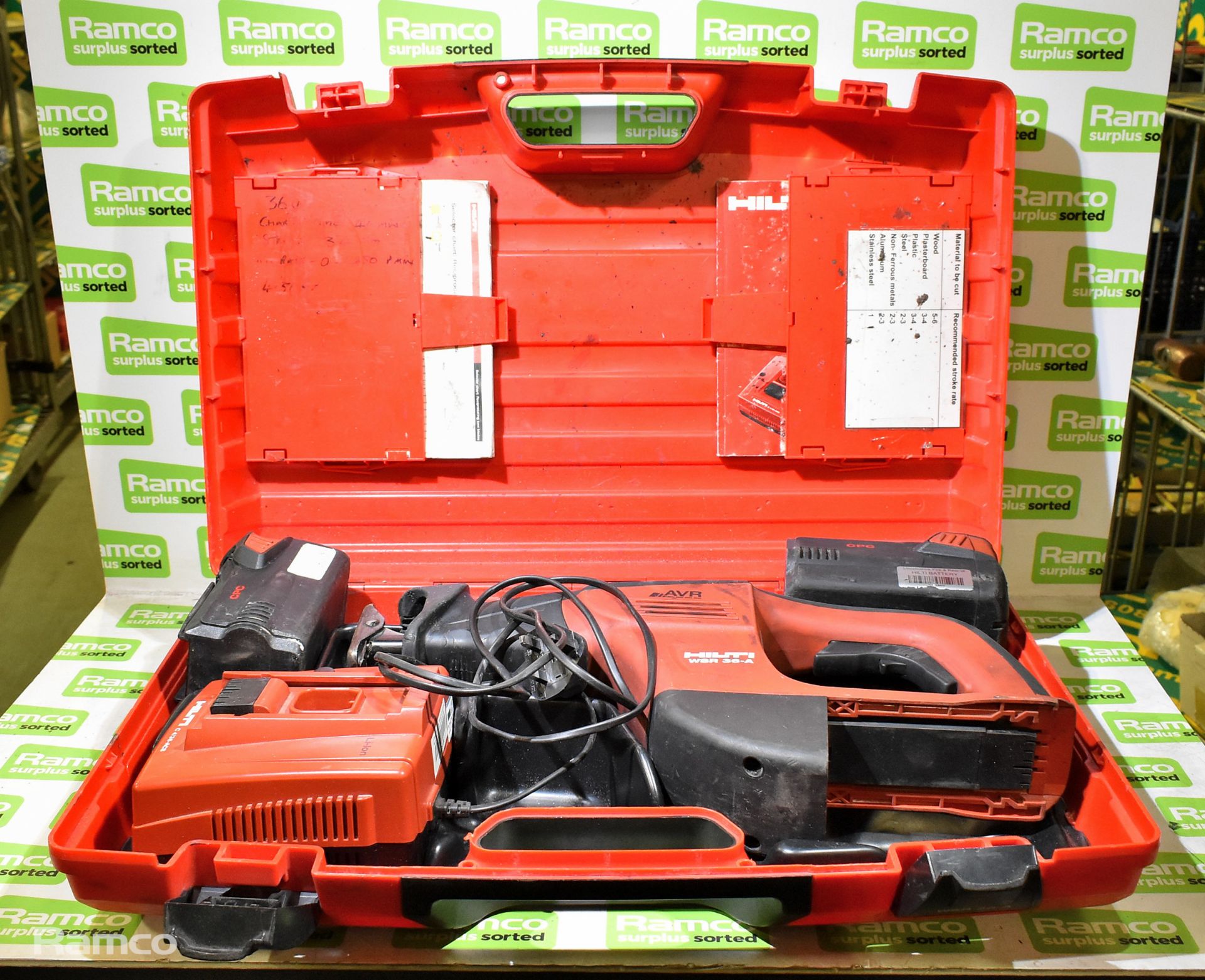 HILTI WSR 36-A heavy duty reciprocating saw in hard carry case