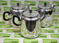 3x Polished 1.7L cafe teapots