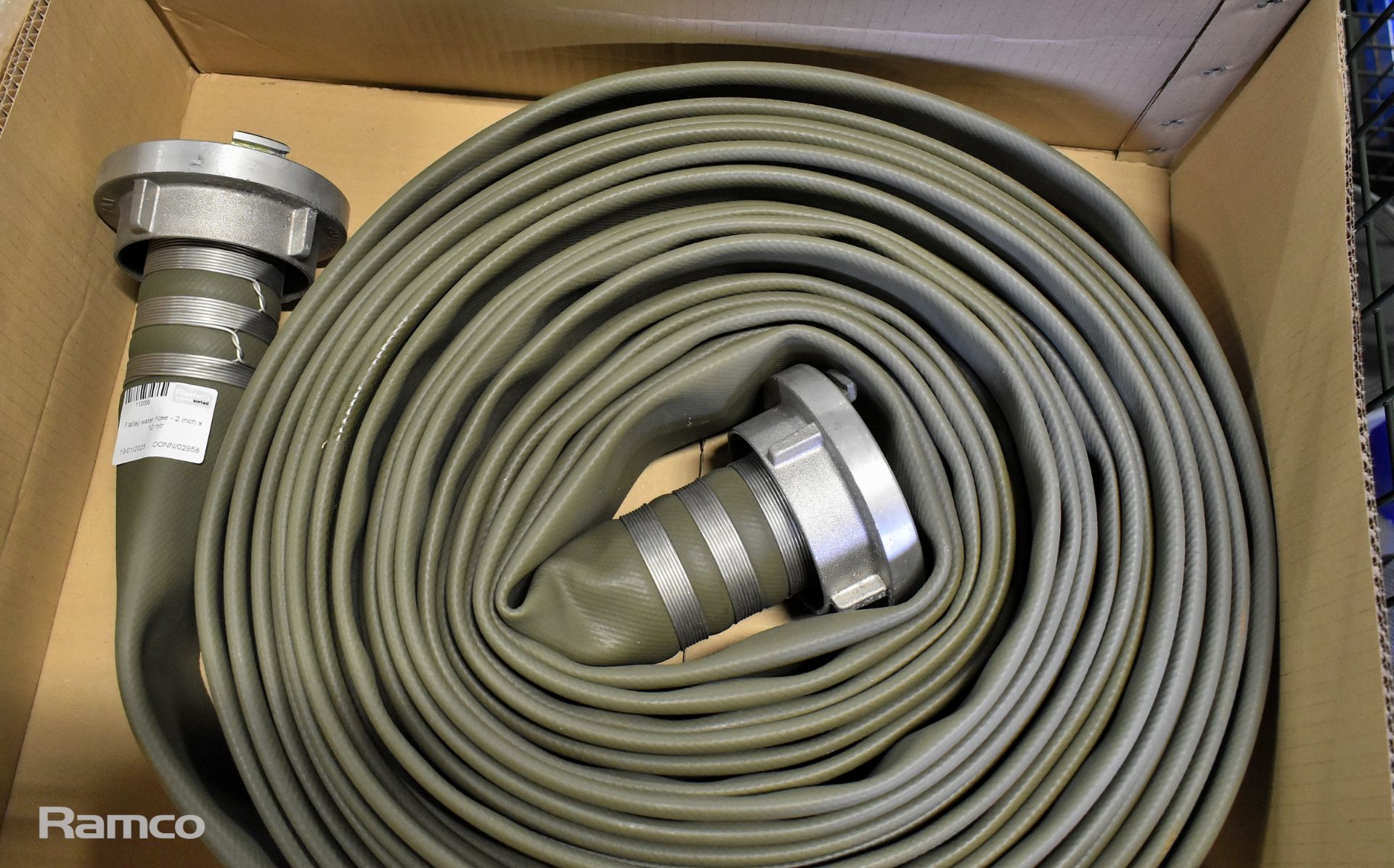 3x Lay Flat water hose assemblies - 2 inch x 12 mtr, 3x Anchor Marine - blue rubber floats - Image 2 of 6